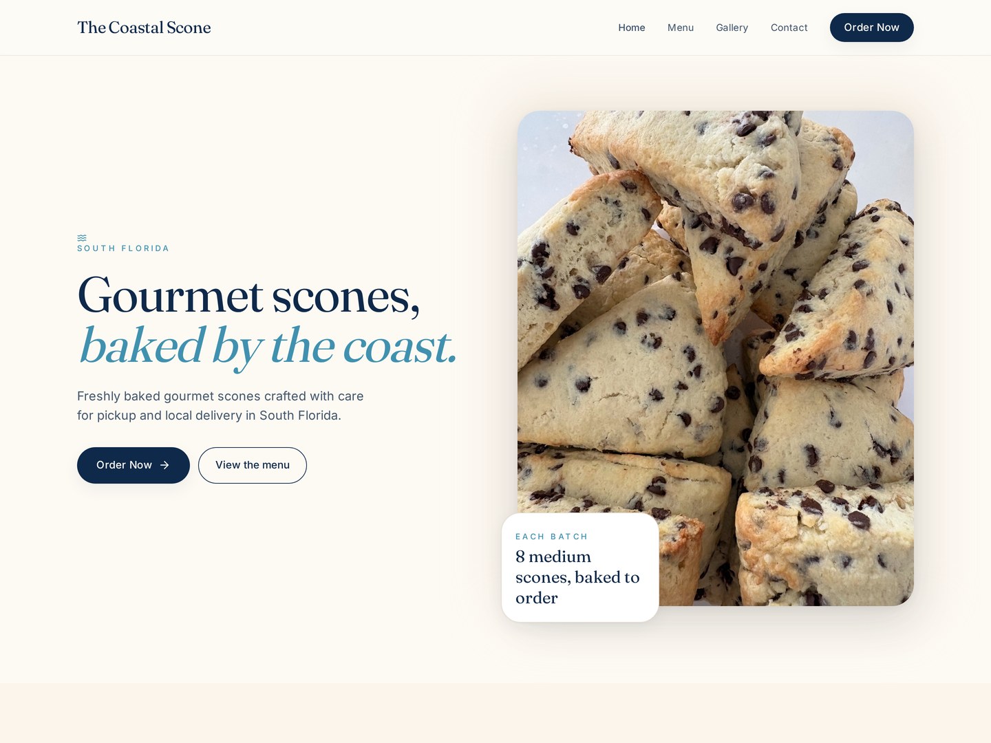 The Coastal Scone website homepage