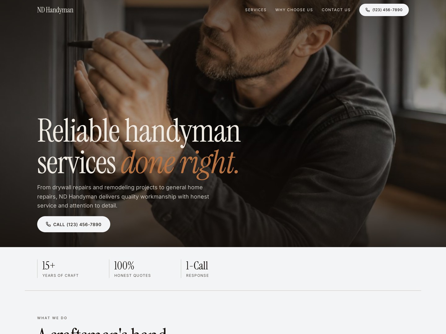 ND Handyman website homepage